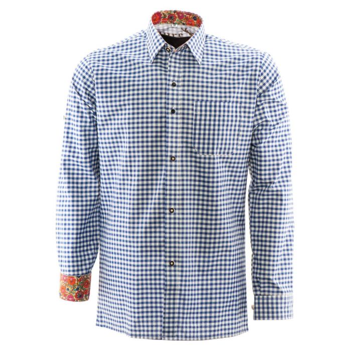 Overhemd lederhosen Blauw Premium