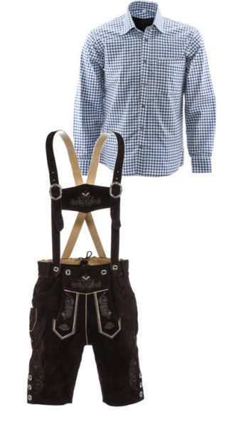 Lederhosen set H (Peter pants + blue shirt)