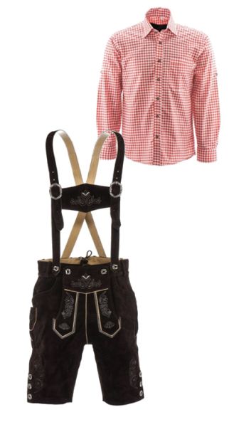 Lederhosen set G (Peter pants + red shirt)