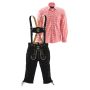 Lederhosen set D (zwarte broek + rood overhemd)